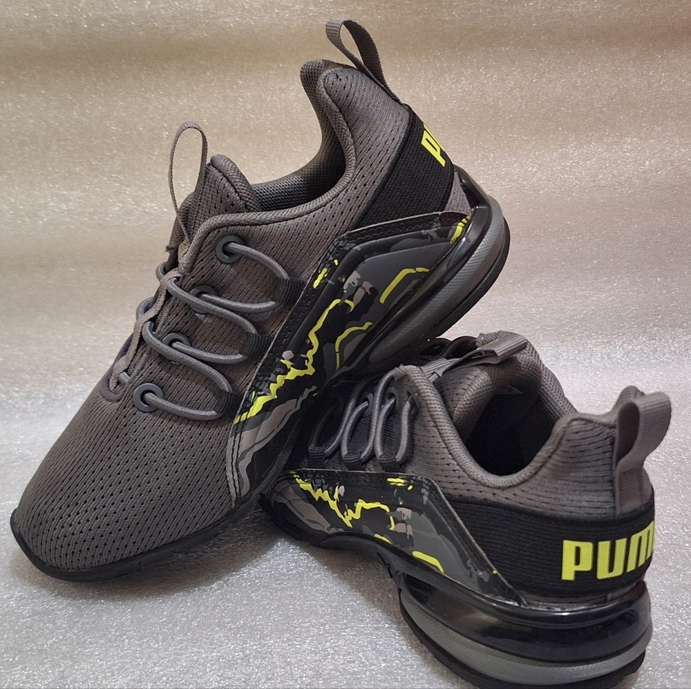 Puma Gray and Yellow Sneakers